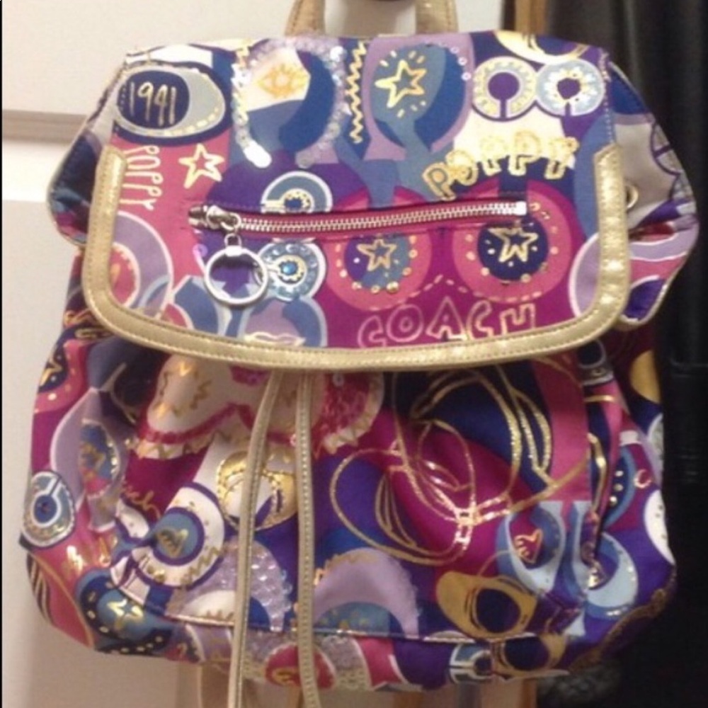 Authentic Limited Edition Poppy Coach Back Pack!